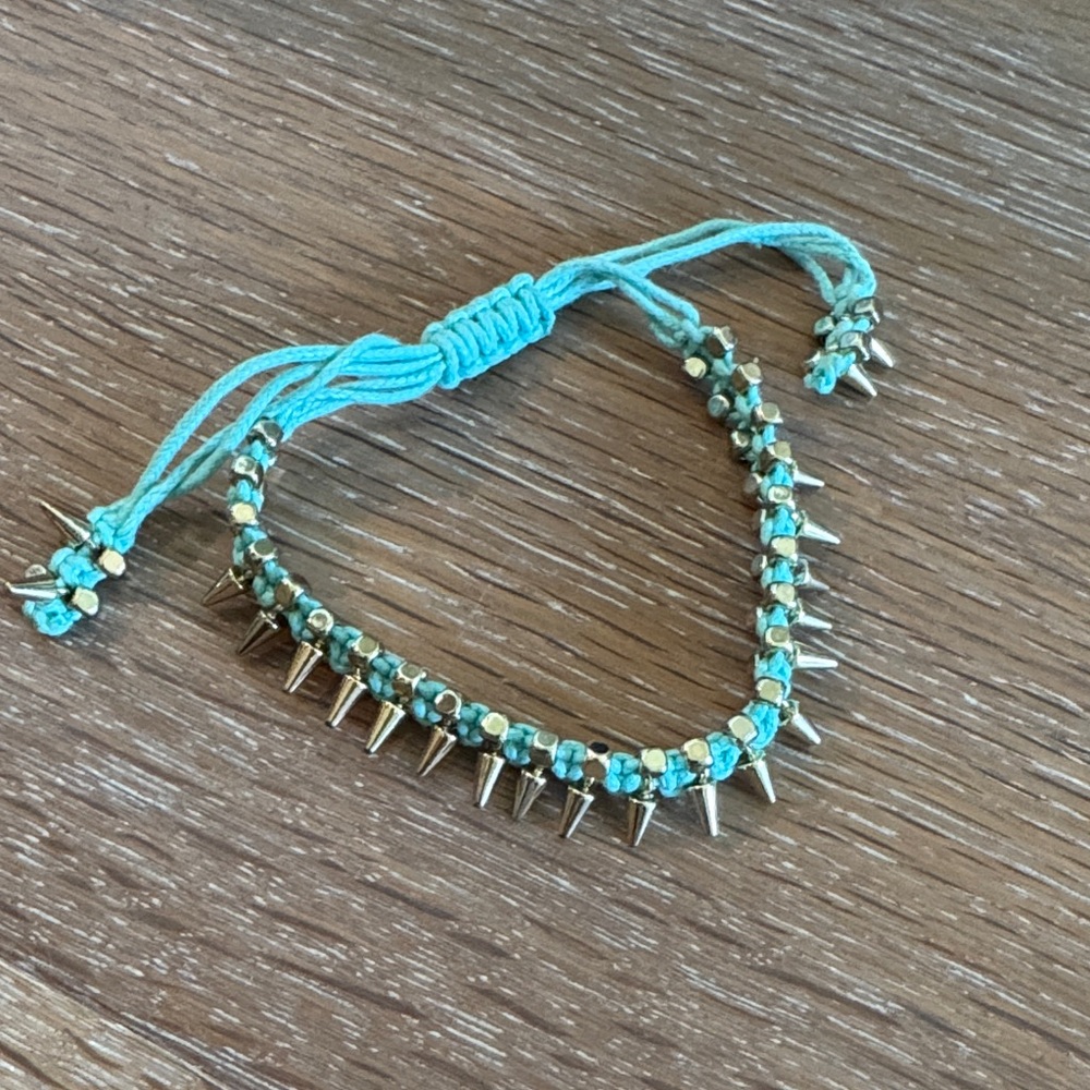 BCBGeneration Turquoise and Gold Spike Bracelet